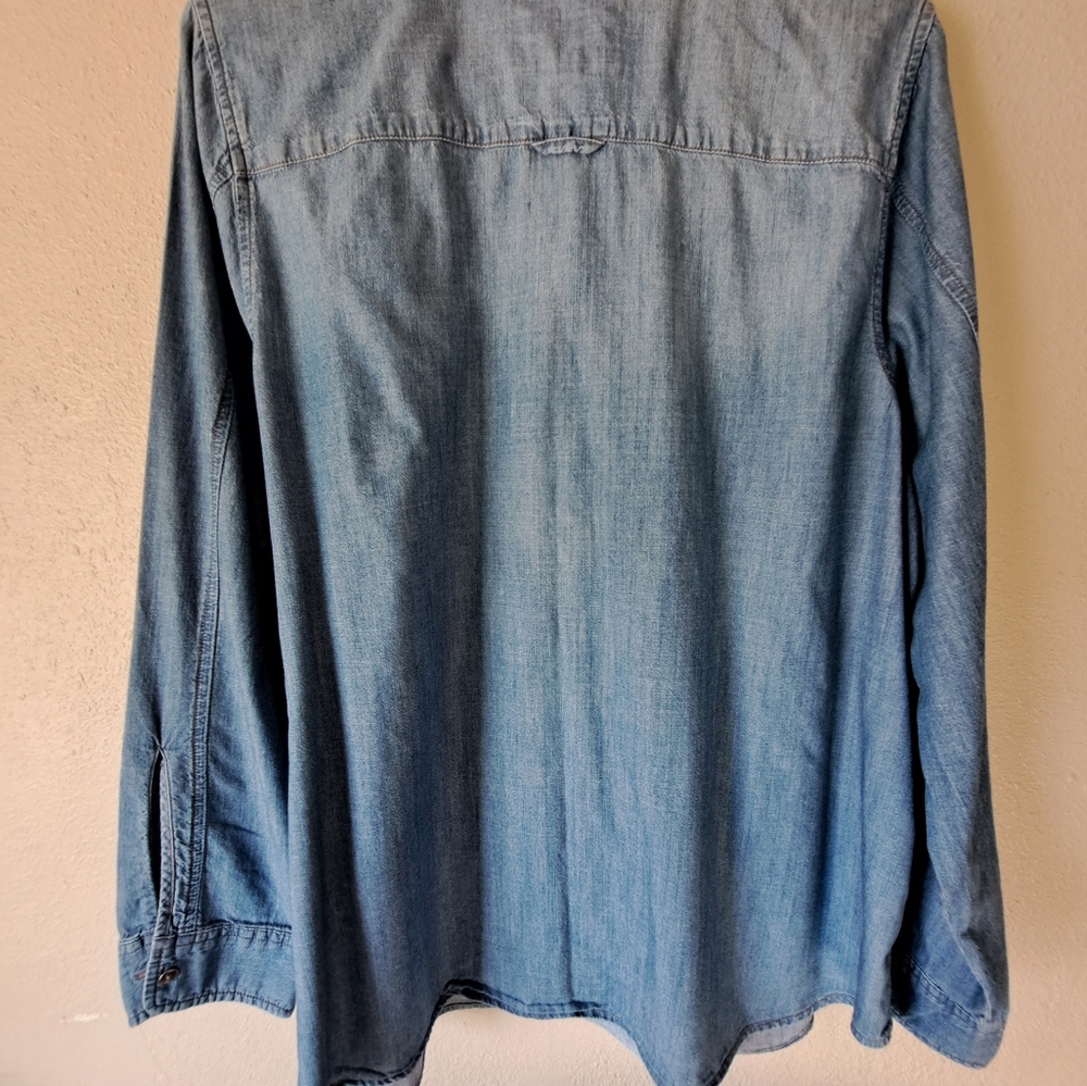 SONOMA western shirt SONOMA blue color 💙 denim size XXL. - Picture 3 of 11